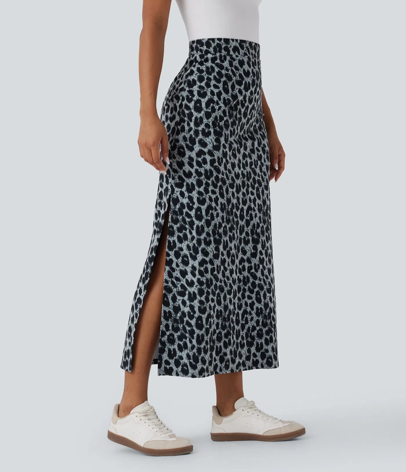 Halara UltraSculpt™ Leopard Print High Waisted Split Maxi Casual Skirt