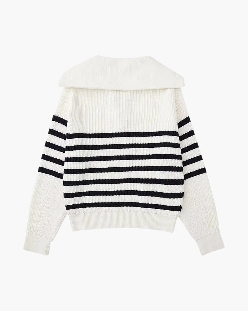 HARROW - Striped Zip Sweater