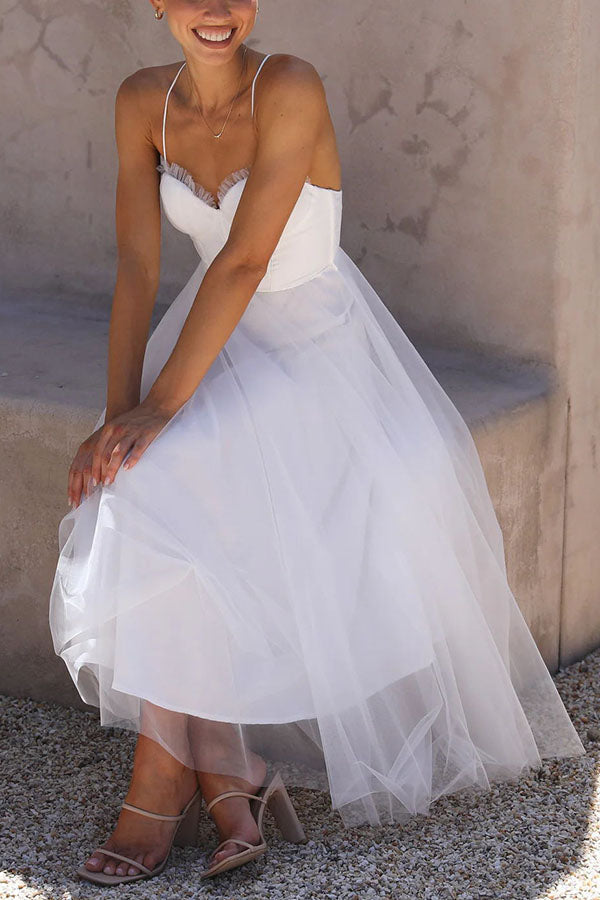 LUNARIA – Crisscross Back Tulle Dress