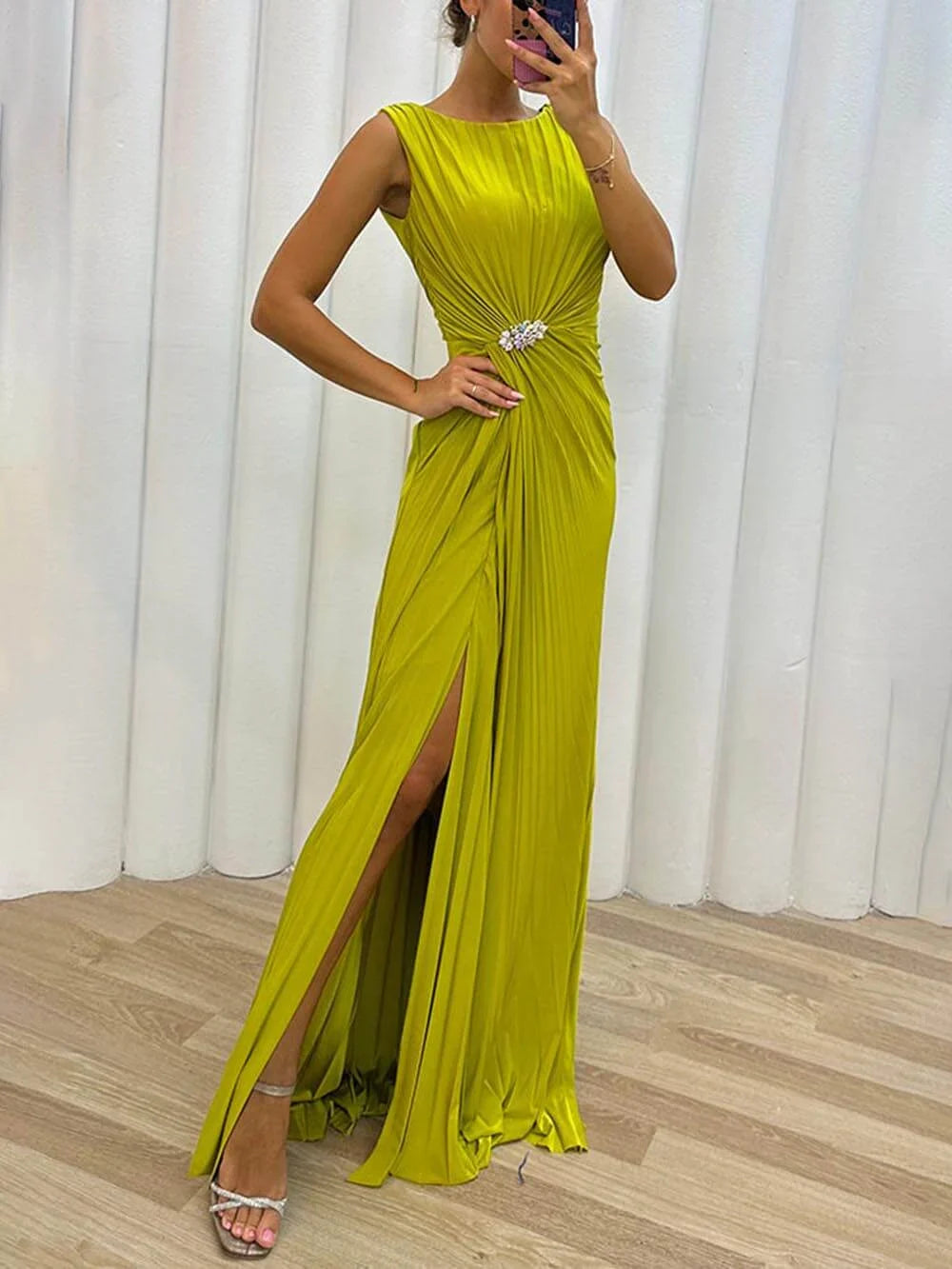 AURELIA™ Pleated Maxi Evening Dress