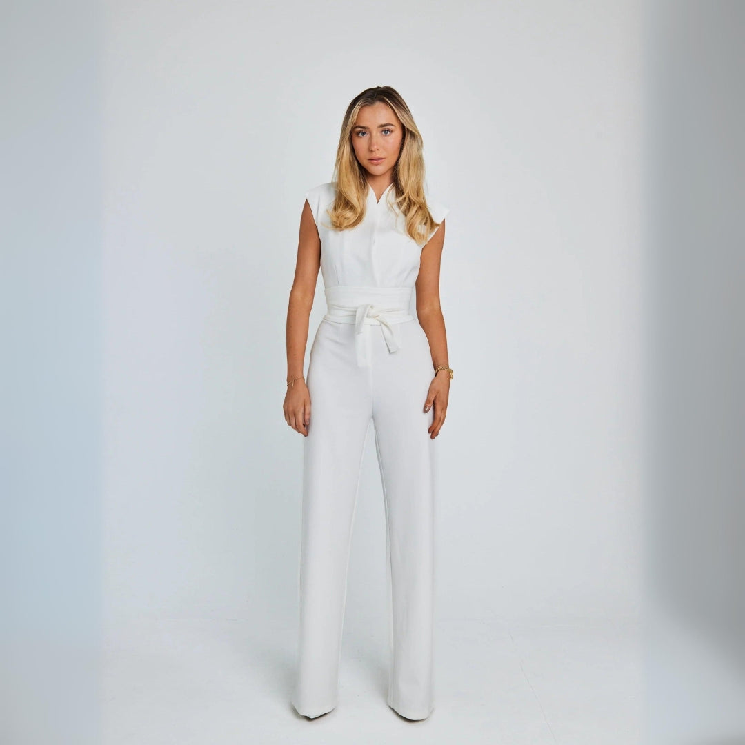 JADE-Tailored Wide-Leg Jumpsuit