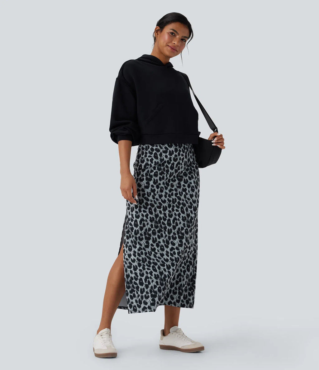 ISOLA Leopard Split Maxi Skirt