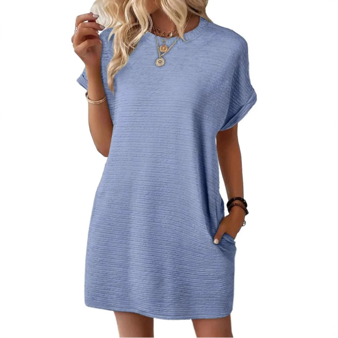 CHLOE™ – Casual Minimalist Round Neck Summer Dress