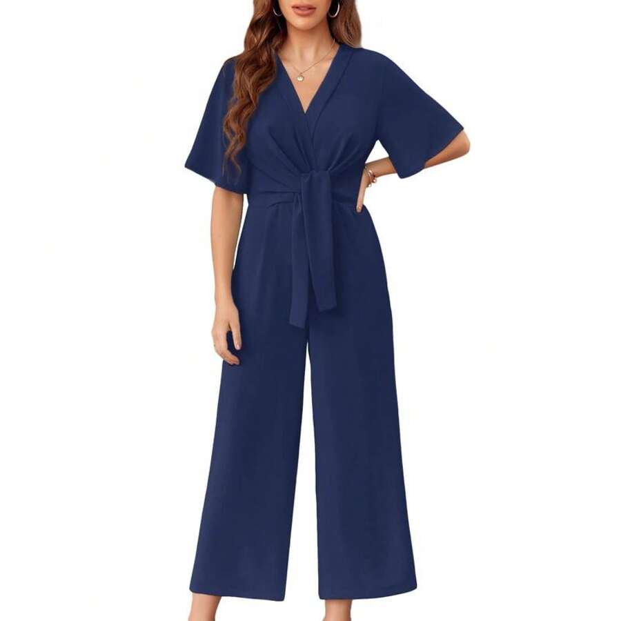GABRIELLA - Elegant Tie Knot Jumpsuit
