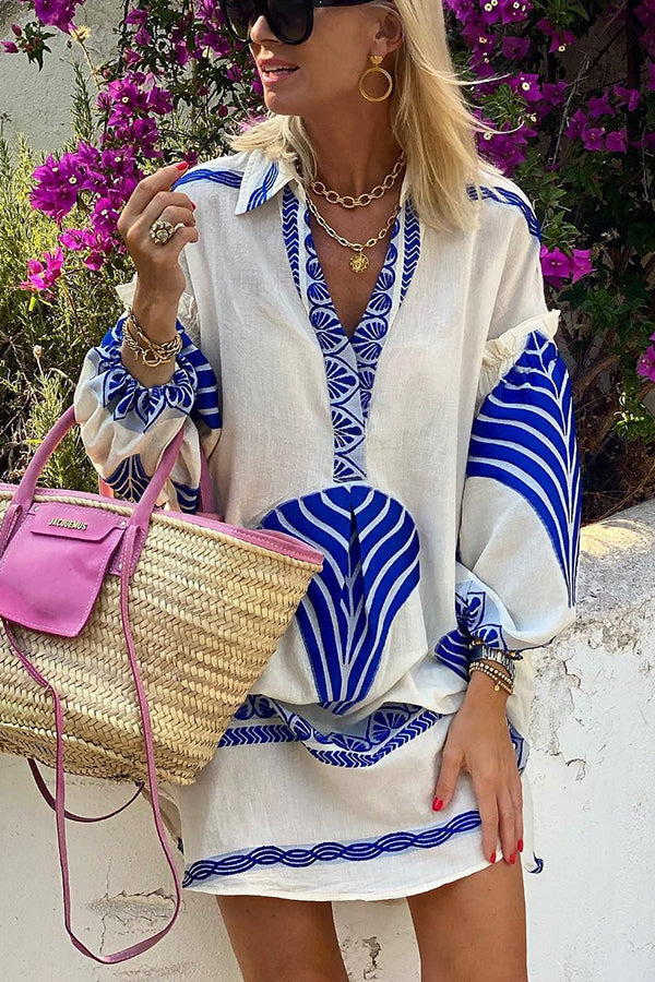 AEGEAN – Embroidered Tunic Shirt Dress