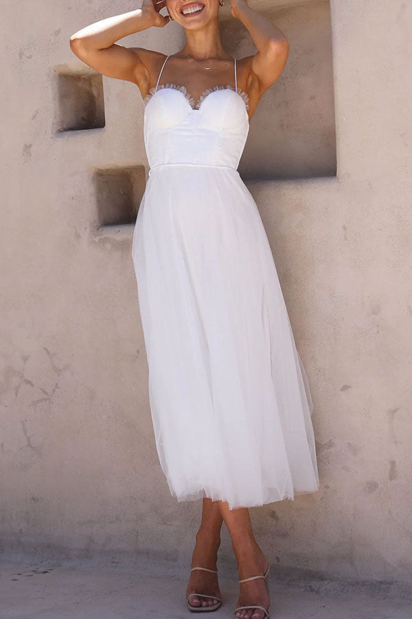 LUNARIA – Crisscross Back Tulle Dress