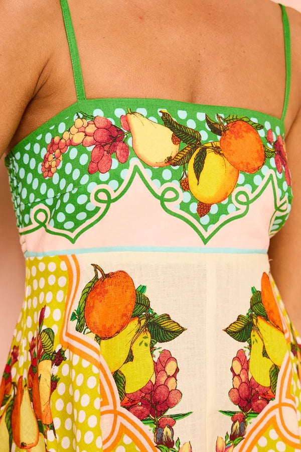 LEMONI-  Fruit Print Maxi Dress