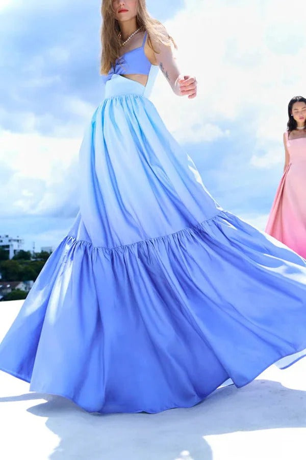BRISA – Gradient Blue Maxi Dress