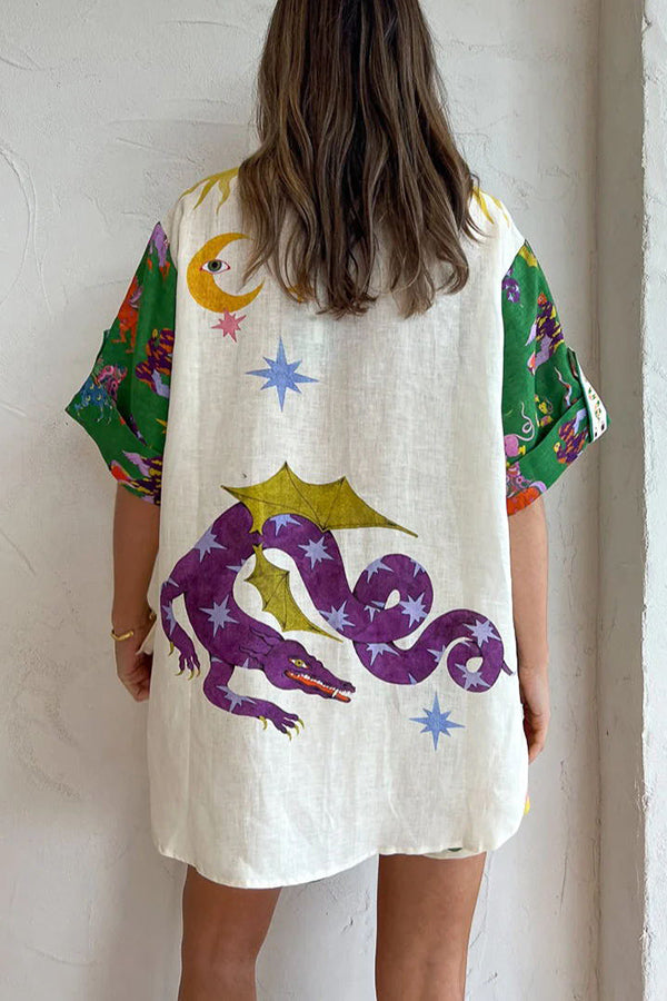 MYTHARA - Linen Blend Printed Shirt & Shorts