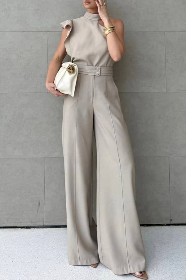 ELAN  – One-Shoulder Wide-Leg Jumpsuit