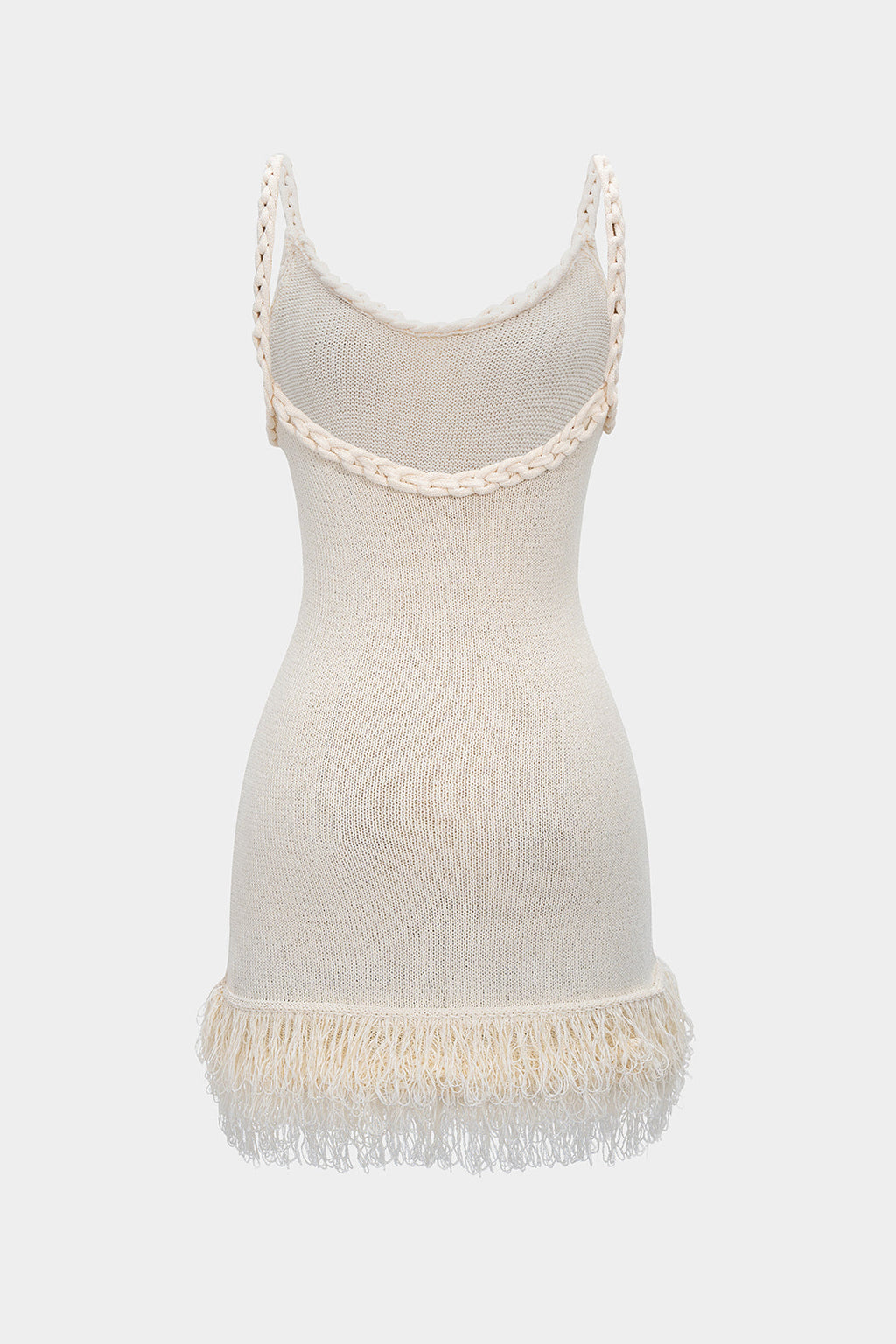 AMARA- Knit Fringe Mini Dress