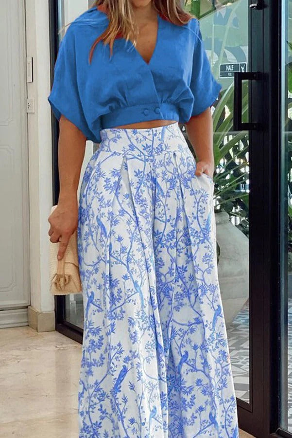 SERENA- Printed Two-Piece Skirt Set