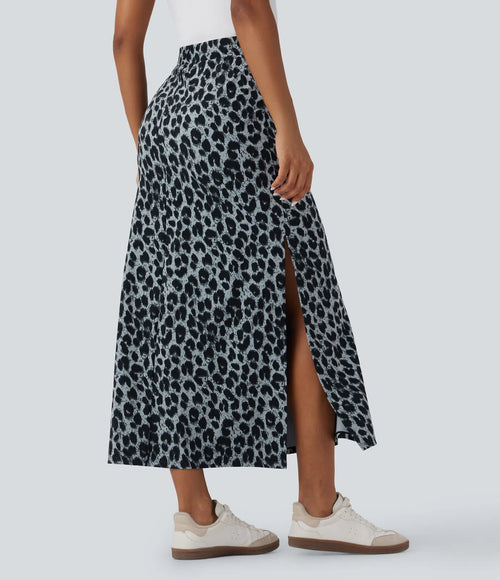 Halara UltraSculpt™ Leopard Print High Waisted Split Maxi Casual Skirt