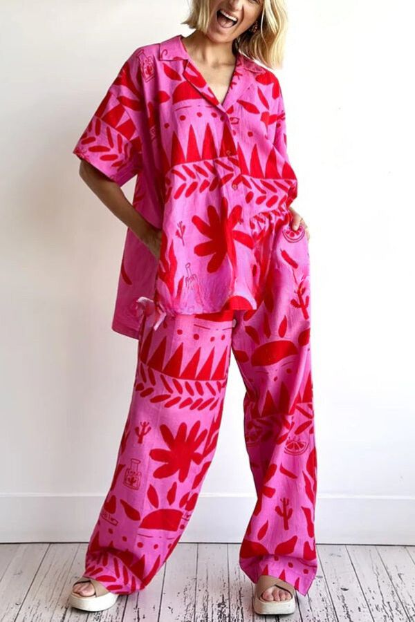 KAYA- Printed Relaxed Fit Lounge Set