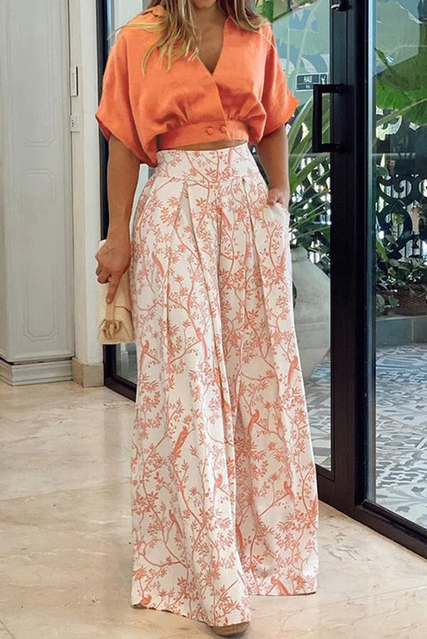 SERENA- Printed Two-Piece Skirt Set