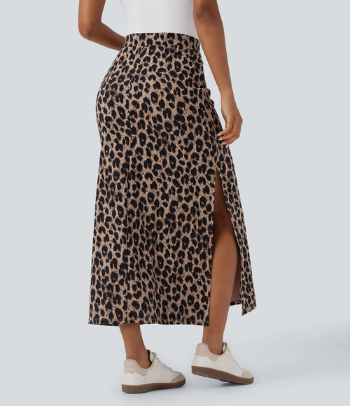 ISOLA Leopard Split Maxi Skirt