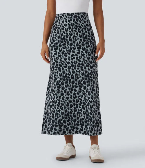 Halara UltraSculpt™ Leopard Print High Waisted Split Maxi Casual Skirt