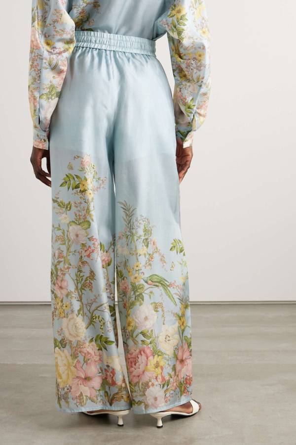 AVELINE TROUSER- Pastel Bloom Silk