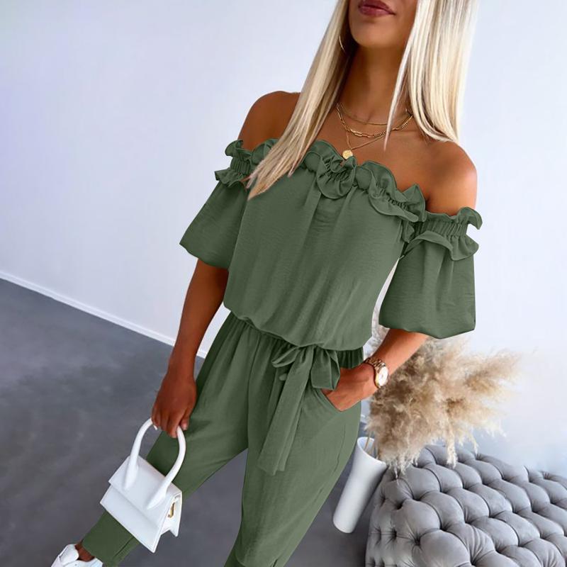 CAMILA – Shoulder Tie-Waist Jumpsuit