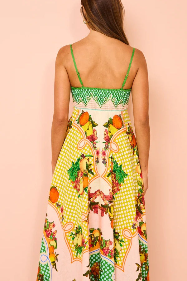 LEMONI-  Fruit Print Maxi Dress