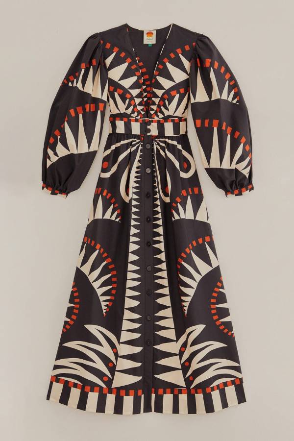 TRIBAL - Black Abstract Luxe Maxi Dress