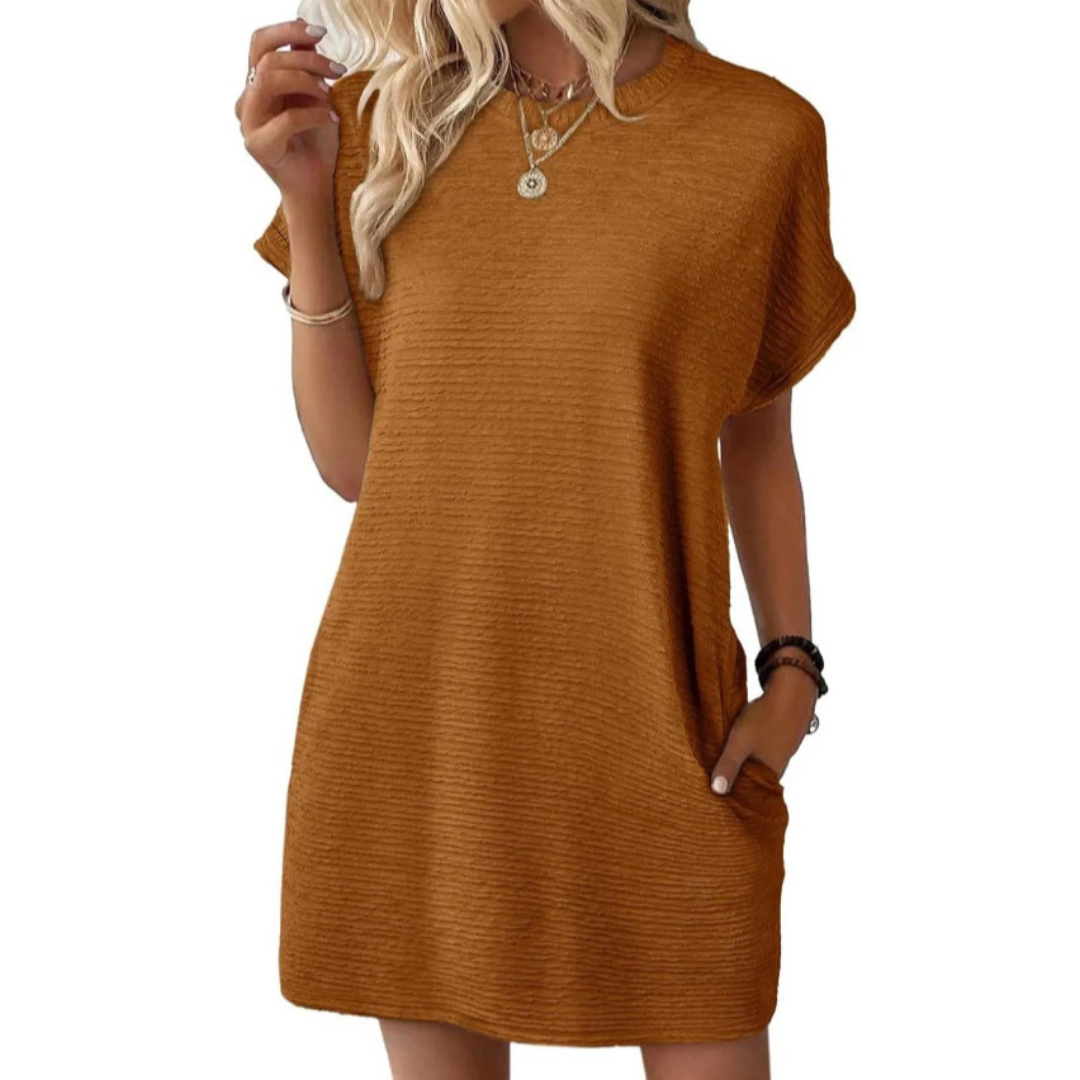CHLOE™ – Casual Minimalist Round Neck Summer Dress