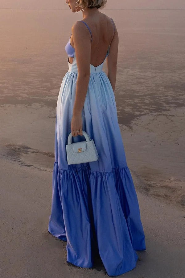 BRISA – Gradient Blue Maxi Dress