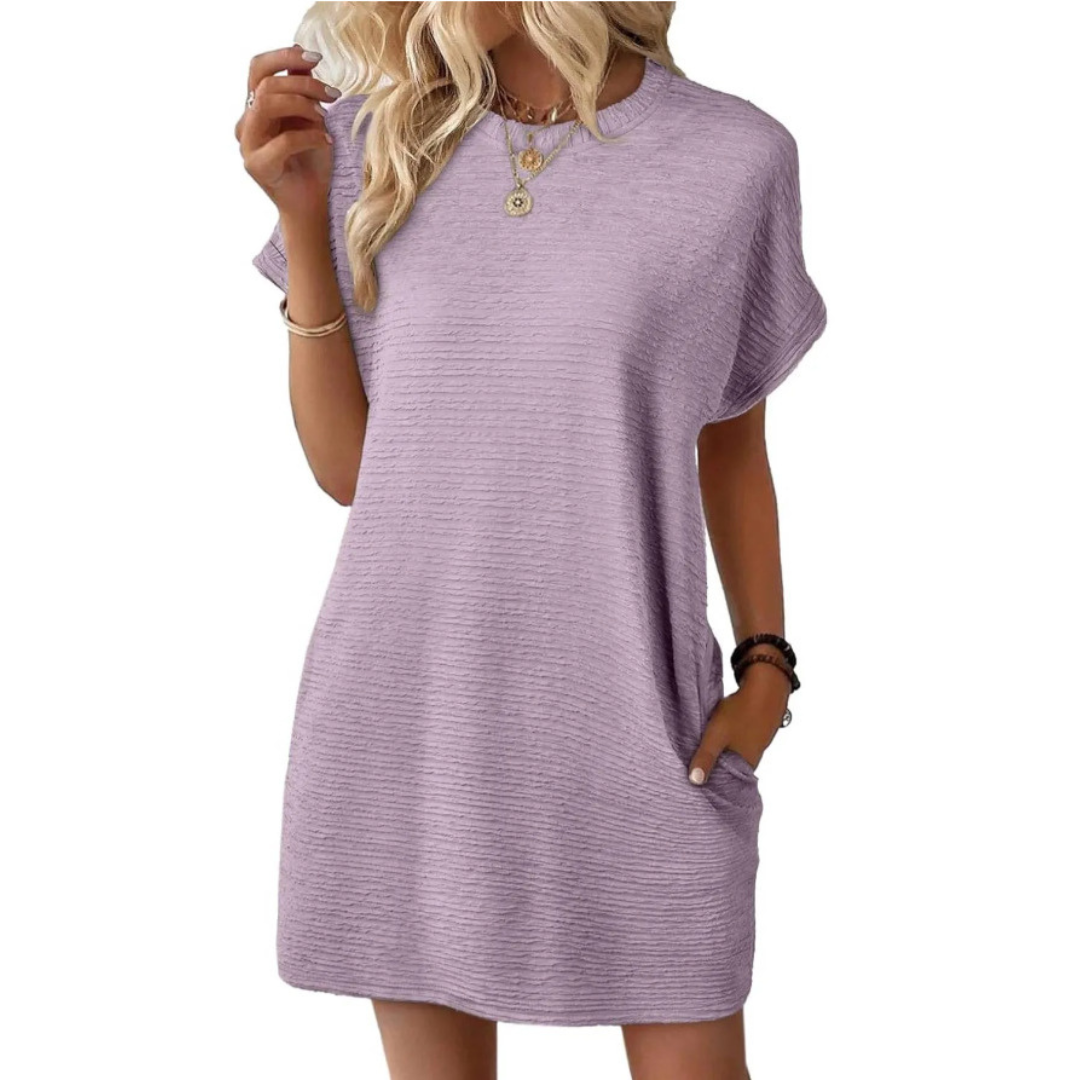 CHLOE™ – Casual Minimalist Round Neck Summer Dress