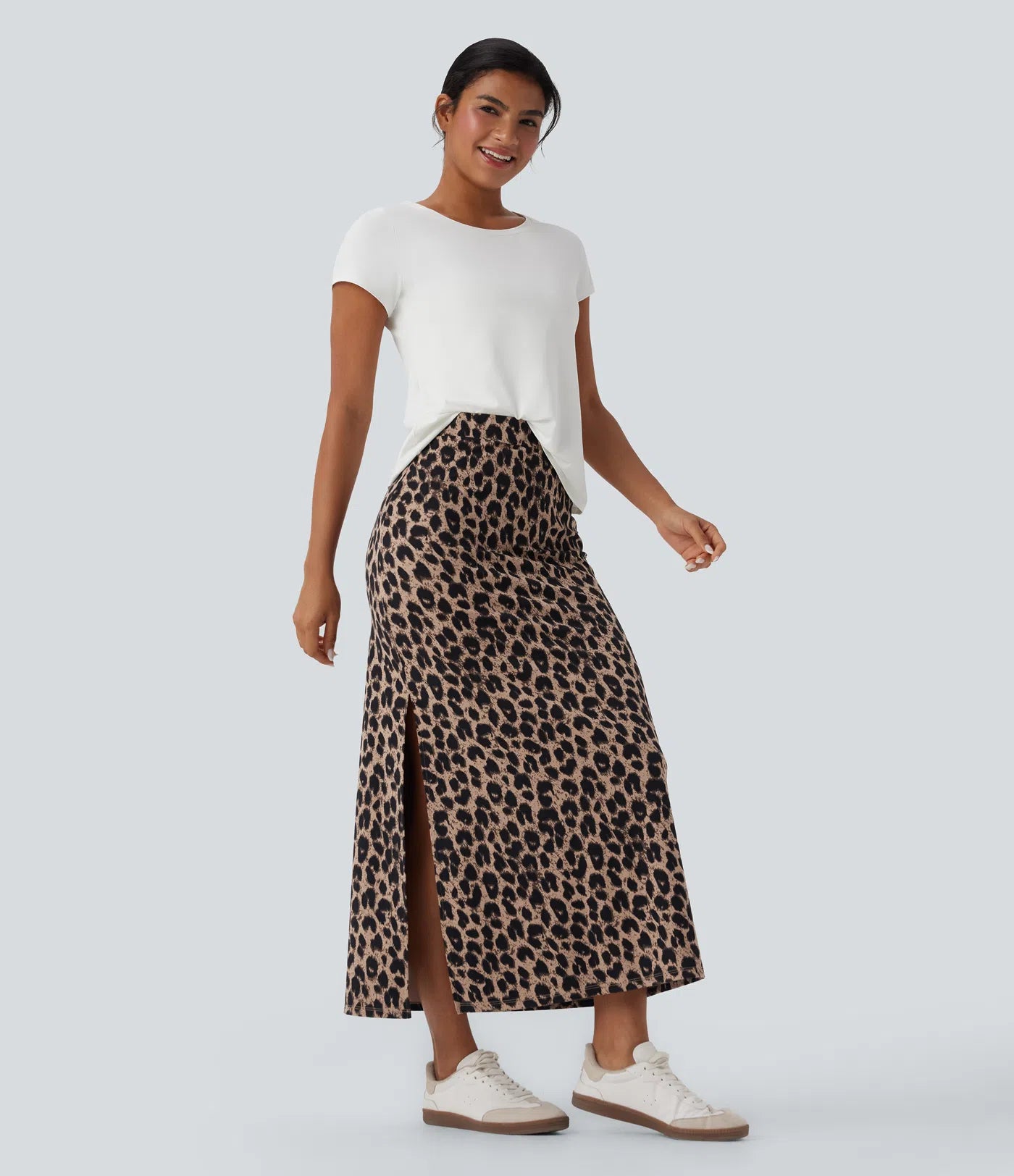 ISOLA Leopard Split Maxi Skirt