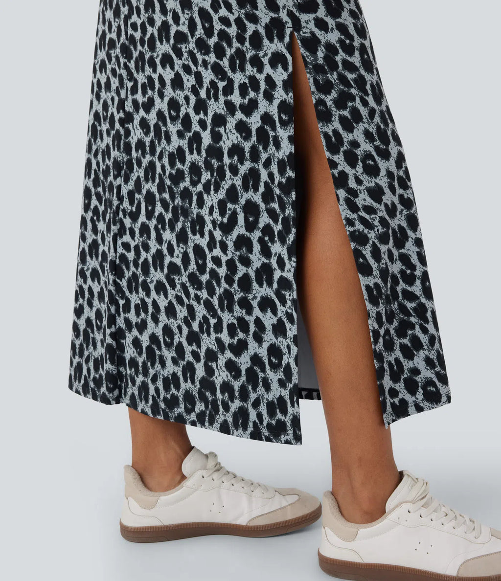 ISOLA Leopard Split Maxi Skirt