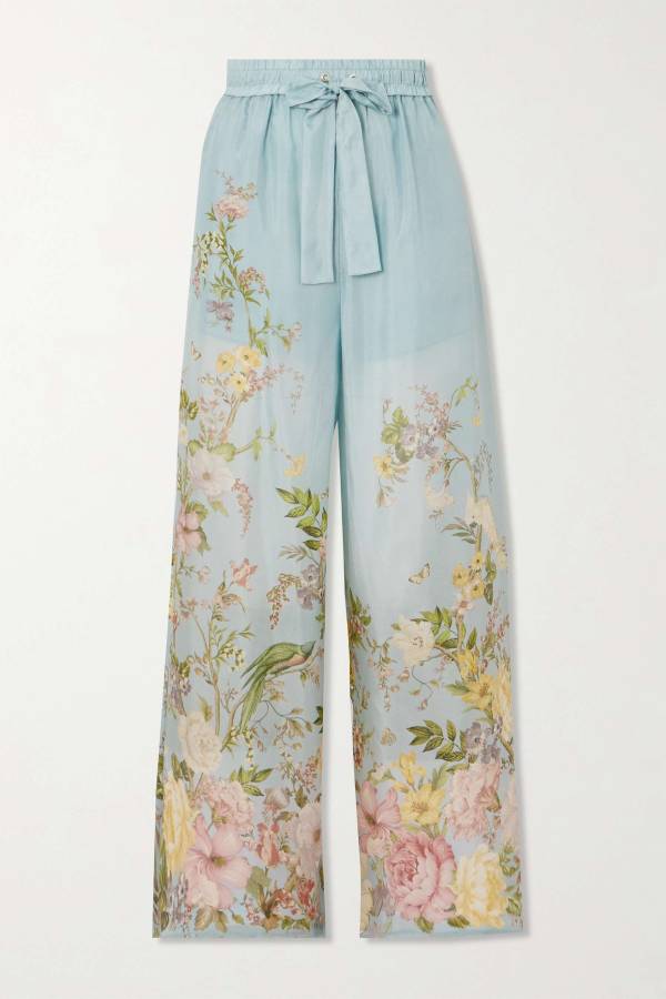AVELINE TROUSER- Pastel Bloom Silk