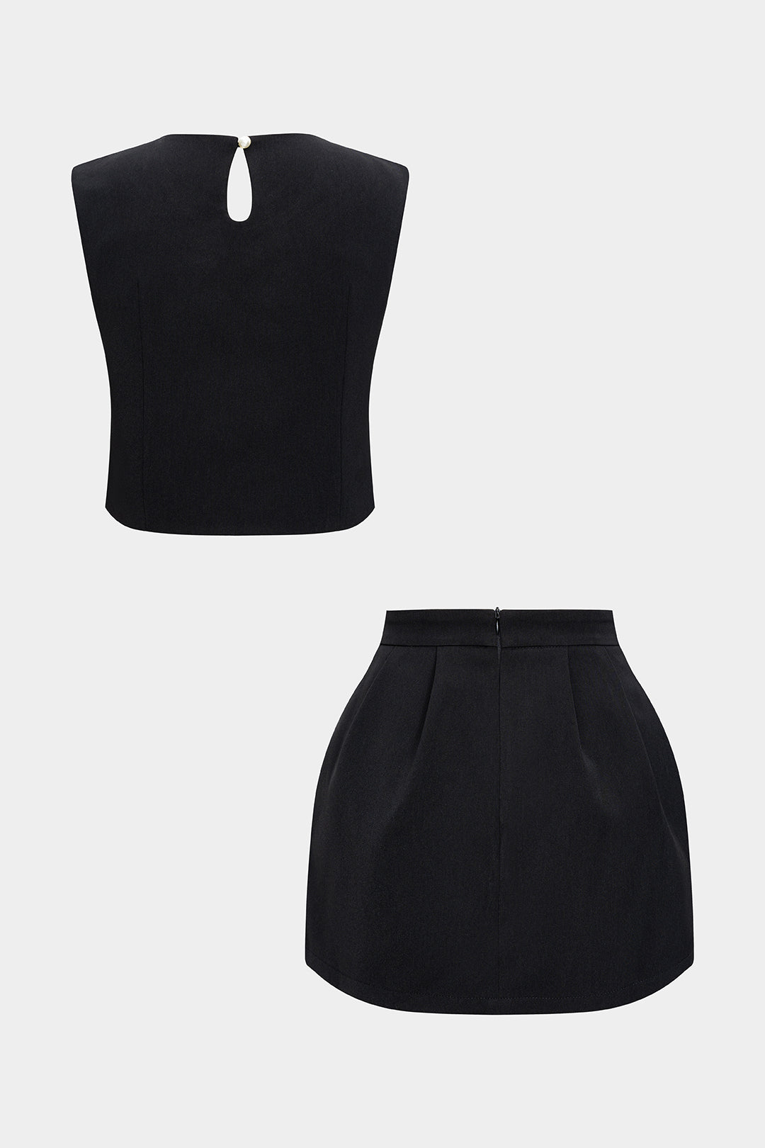 PERLA NEGRA – Embellished Crop Top & Skirt