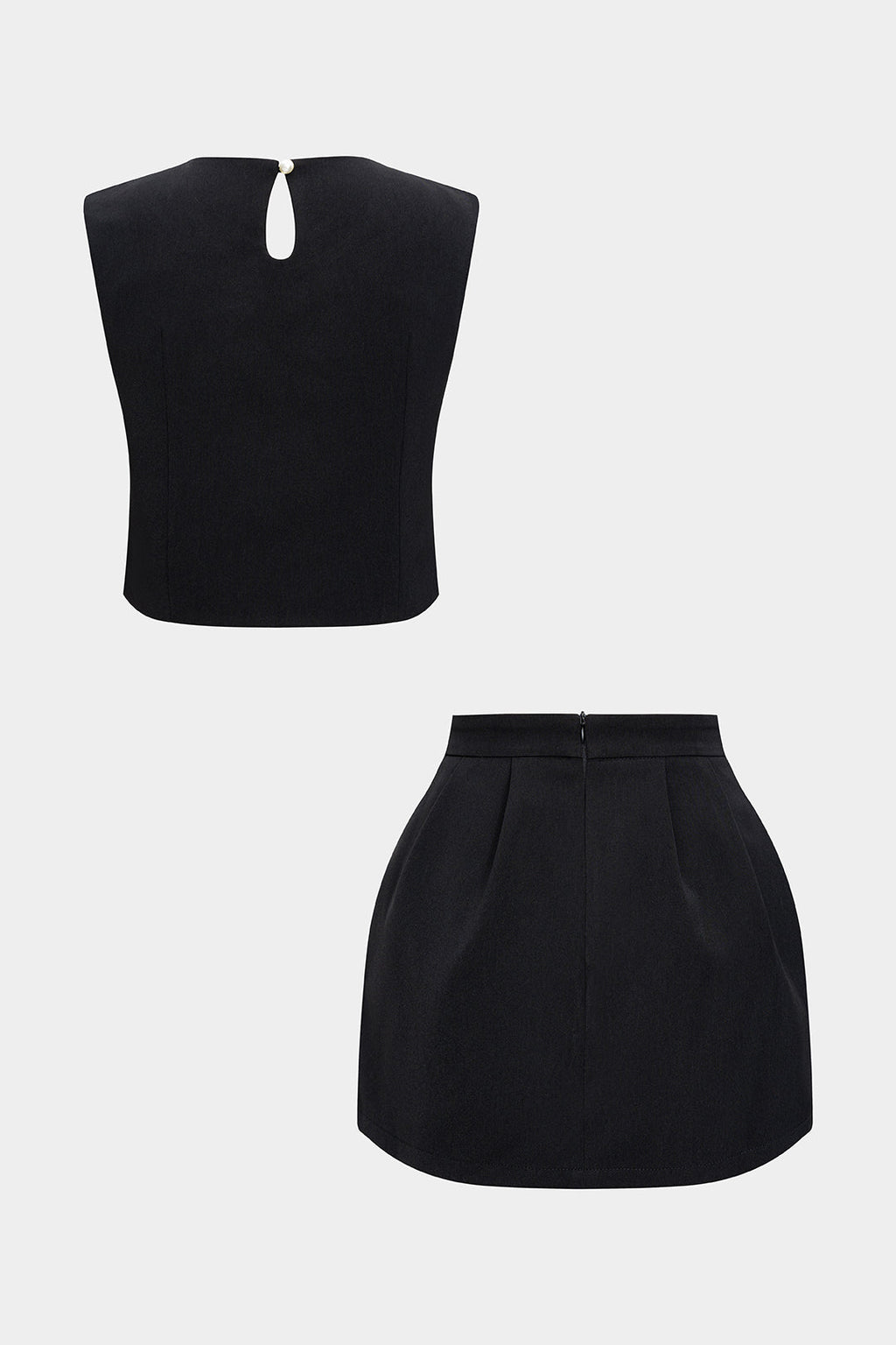 PERLA NEGRA – Embellished Crop Top & Skirt