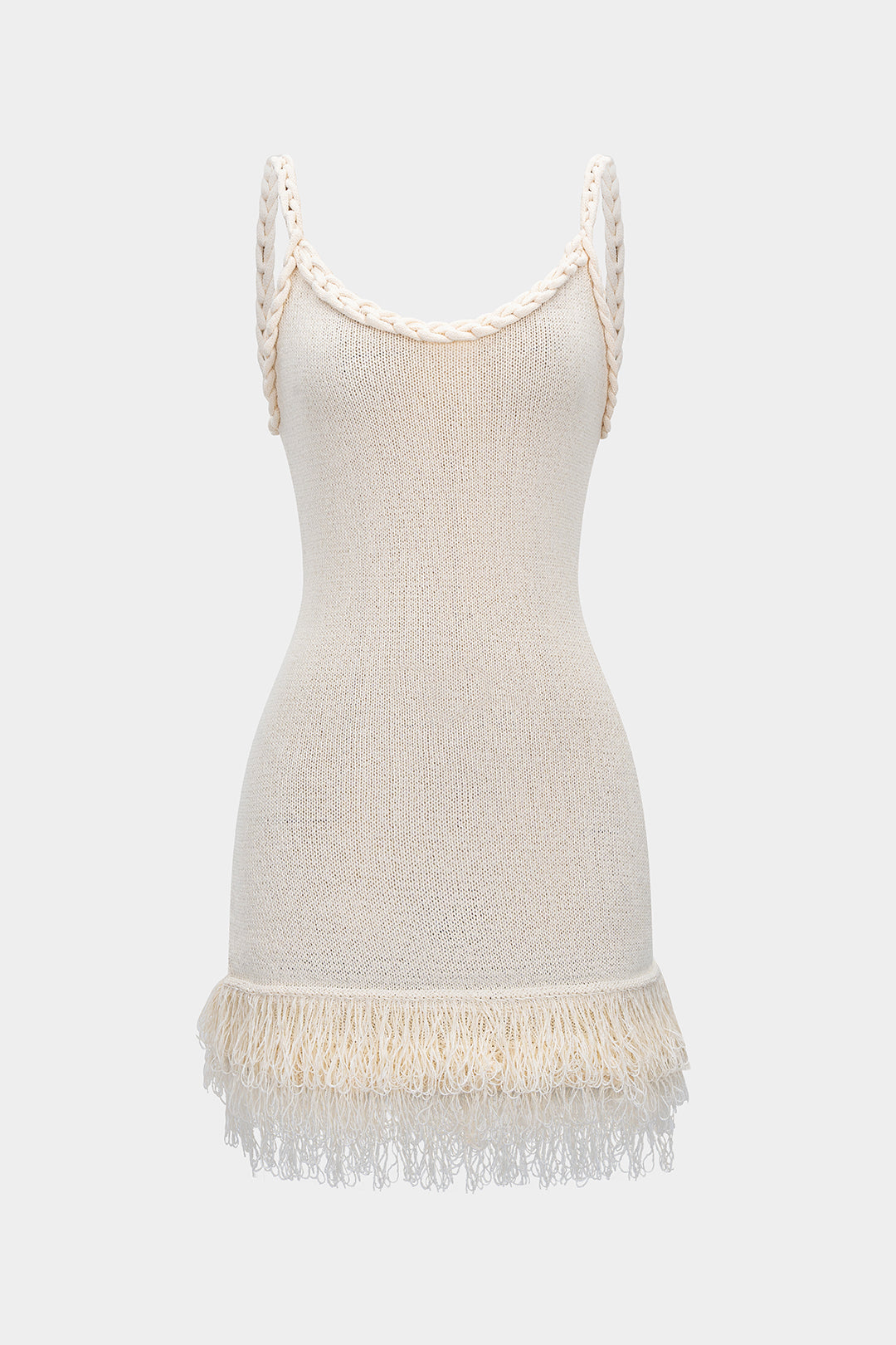 AMARA- Knit Fringe Mini Dress