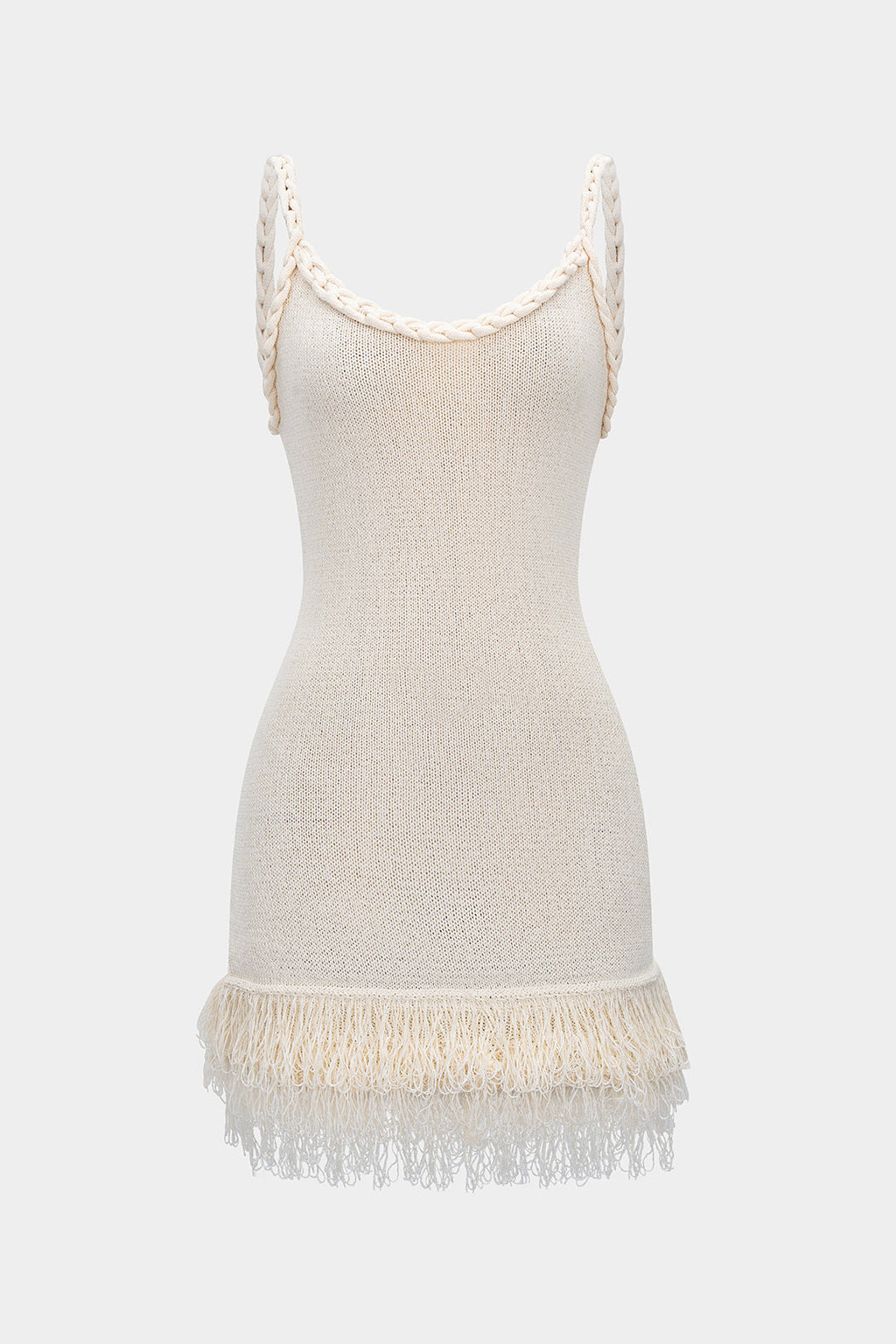 AMARA- Knit Fringe Mini Dress