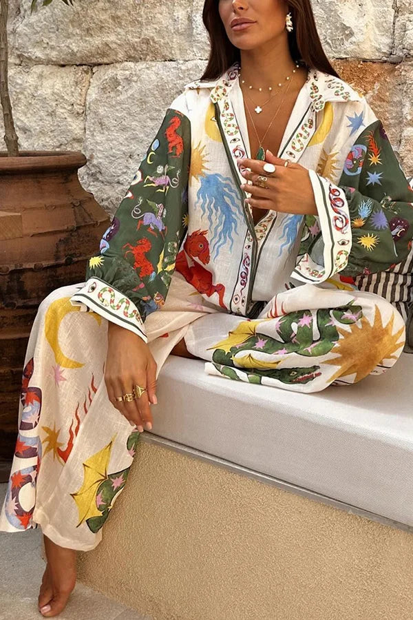 CELESTIA- Printed Lounge Set