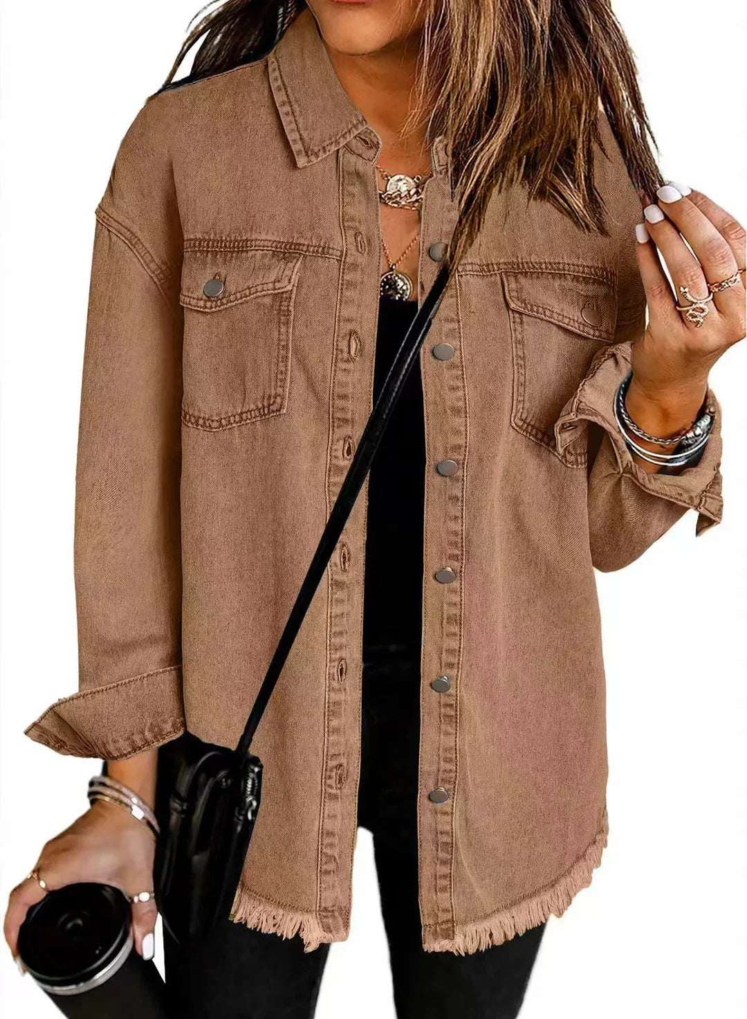 DENISE™ - Cocoa Brown Denim Jacket