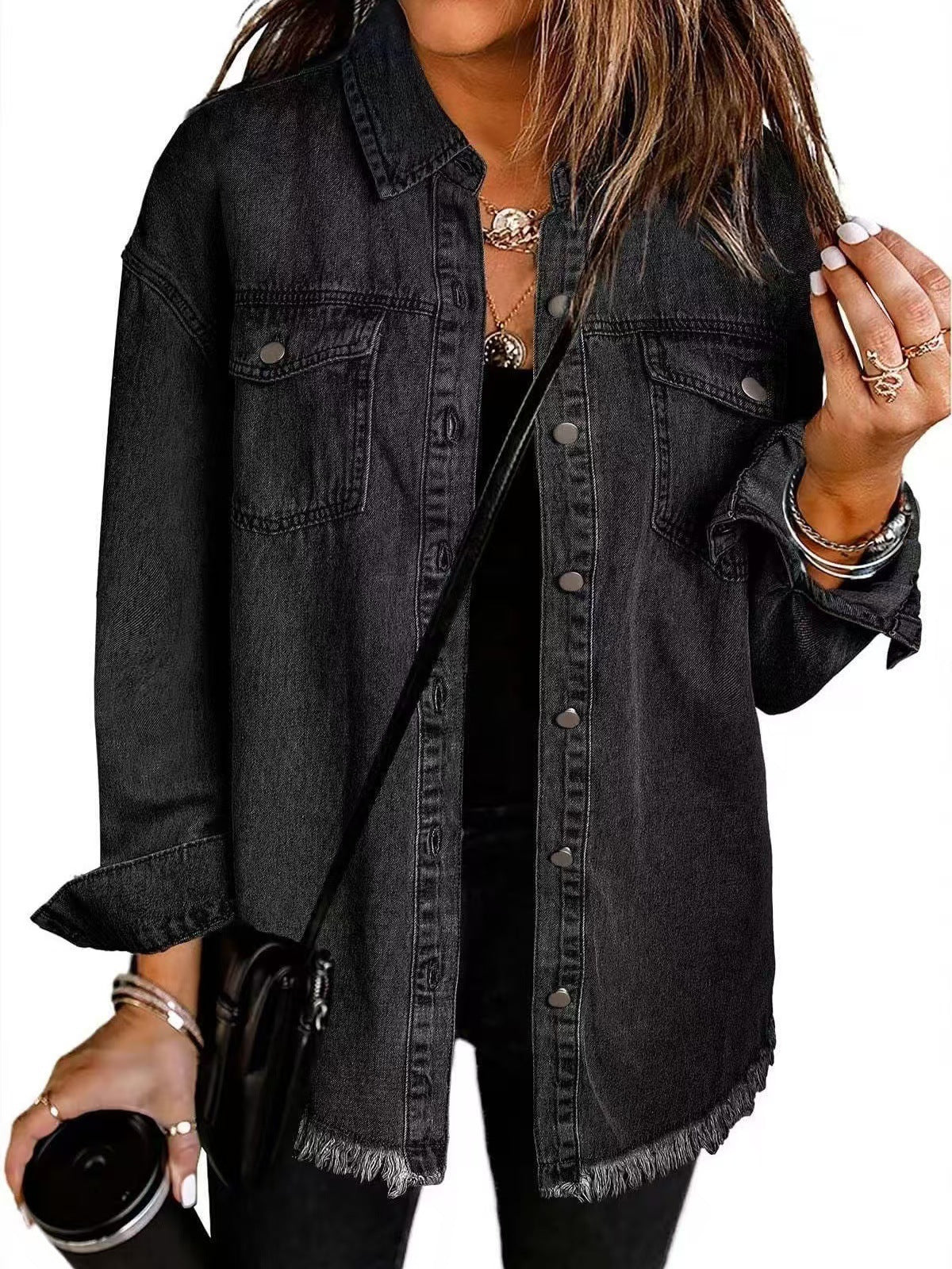 DENISE™ -Carchoal Noir Denim Jacket