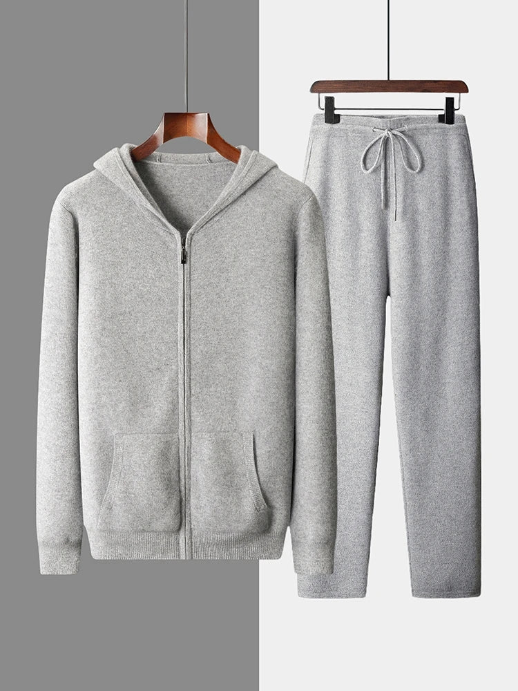 NORDFJELL™ | Merino Wool Hooded Knit Set for Men
