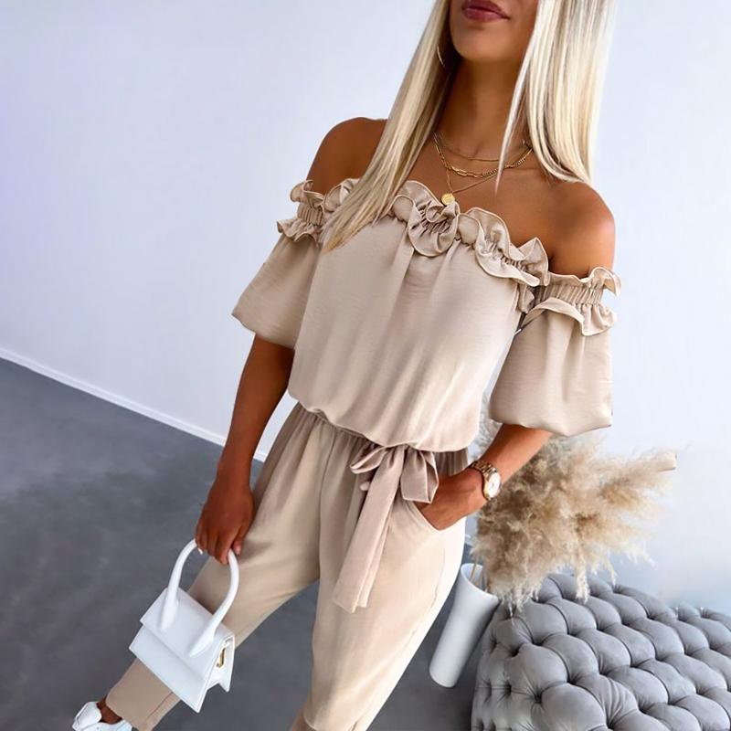 CAMILA – Shoulder Tie-Waist Jumpsuit