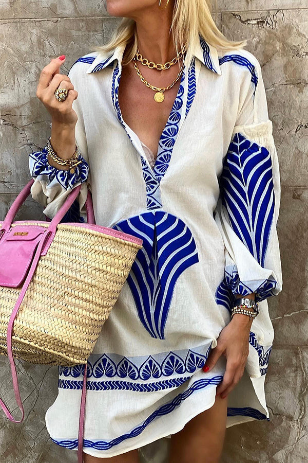 AEGEAN – Embroidered Tunic Shirt Dress