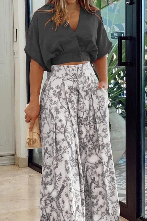 SERENA- Printed Two-Piece Skirt Set