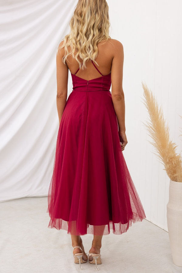 LUNARIA – Crisscross Back Tulle Dress