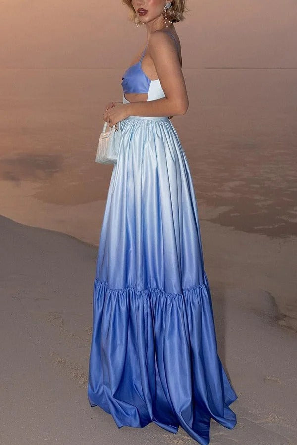 BRISA – Gradient Blue Maxi Dress