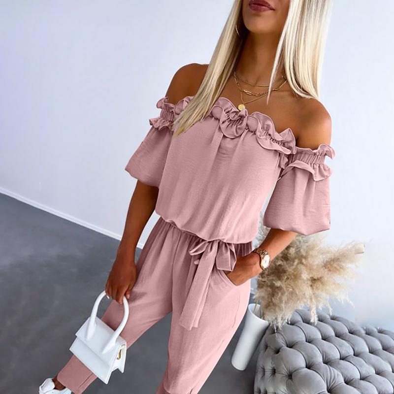 CAMILA – Shoulder Tie-Waist Jumpsuit